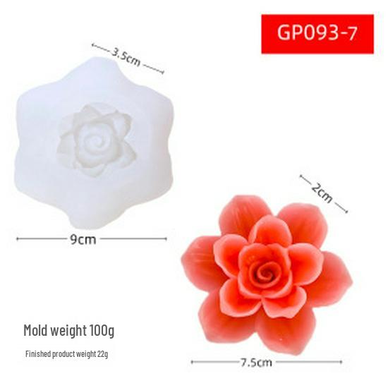 Peony Rose Silicone Candle Mold for Easy Demolding