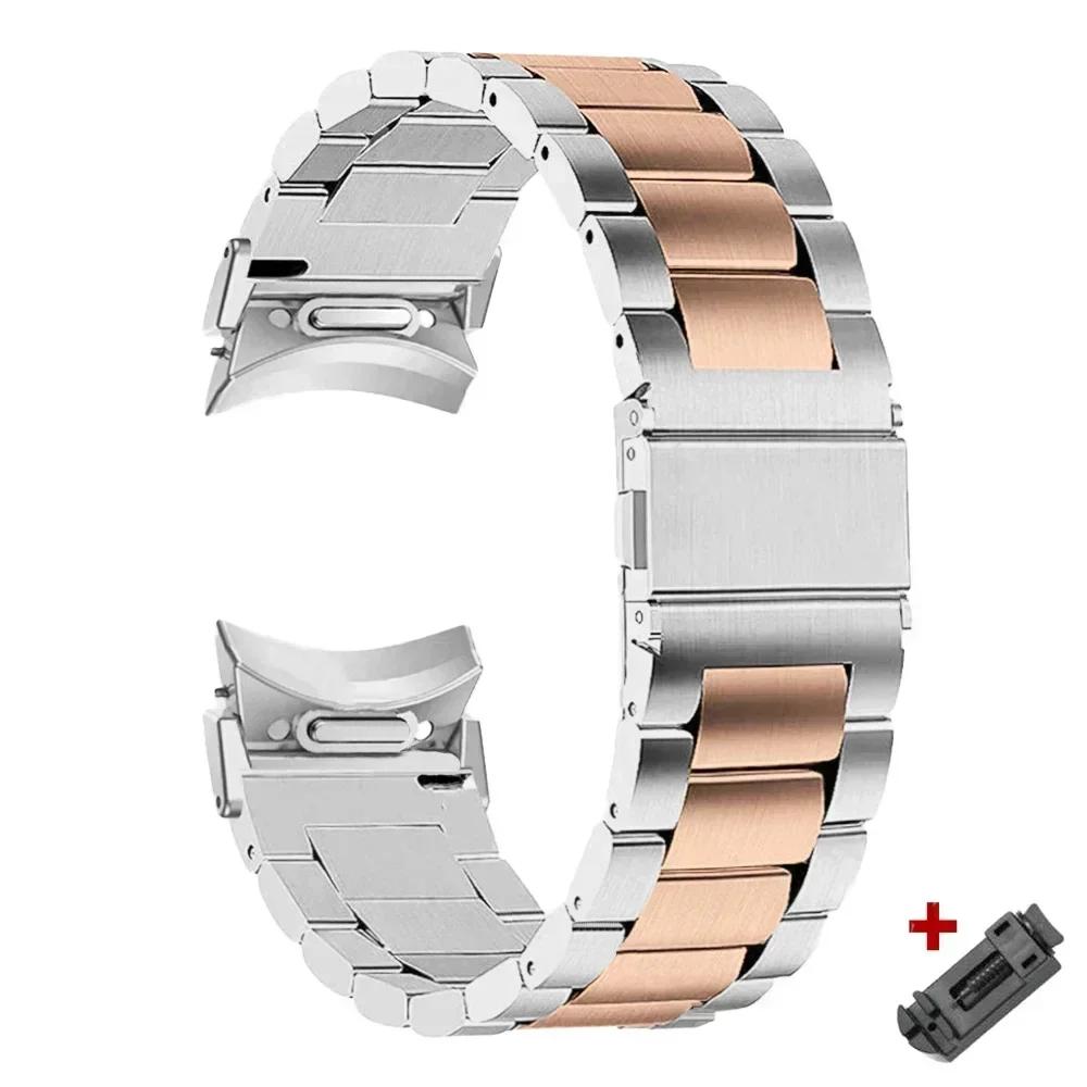 Řemínek z nerezové oceli bez mezer, rychloupínací, pro Samsung Galaxy Watch 6 Classic 43 47 mm, pro Galaxy 6 5 4 44 40 mm 5 Pro 45 mm