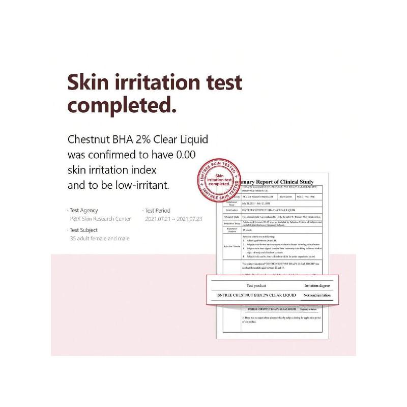 Isntree Chestnut BHA 2% Clear Liquid 100ml | Mild Exfoliant | Pore Tightening | Removes Dead Skin Cells | Korean Skincare