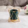 WTEMPO Ceramic Vases with Iron Stands Cylindrical Vases for Living Room Dining Table Decor Vases for TV Cabinet and Coffee Table Decor Vase Ornaments