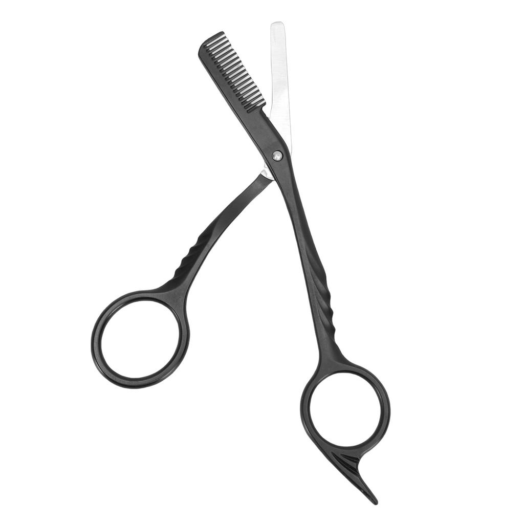 2 in 1 Eyebrow Scissors with Comb Ergonomic Handle Stainless Steel Brows Trimmer for Men Women