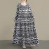 DIMANAF New 2026 Women Plus Size Spring Summer Beach Long Dress Lady Loose Oversize Maxi Floral Print Black Dresses