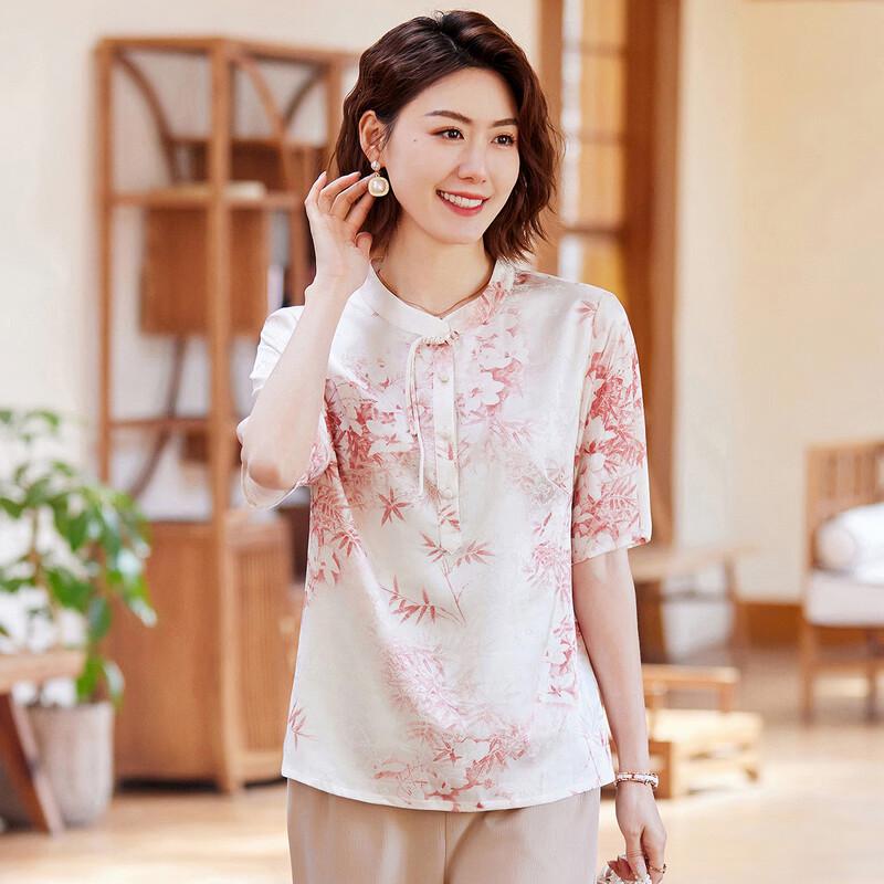 New Chinese Style Printed Five-Sleeve Shirt