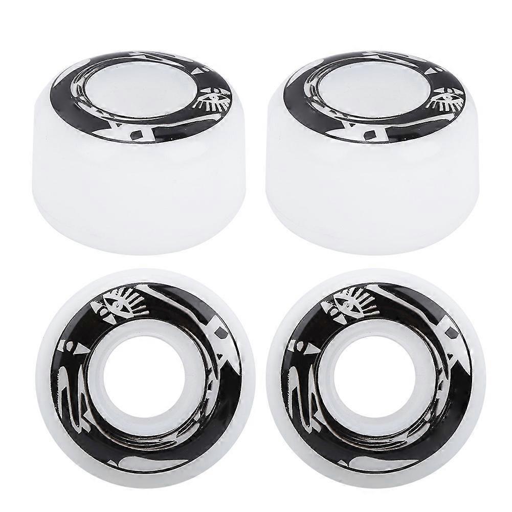 4Pcs/Set High Elasticity PU Fish Board PU Wheels Wheels Replacement Accessorieswhite with pattern