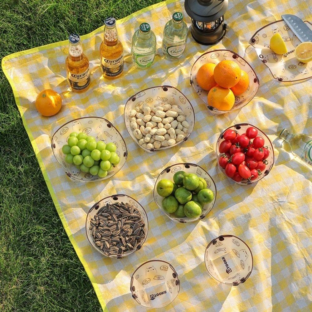 PP Camping Tableware Lightweight Folding Tableware New Bowl Plate Cup Set  Outdoor Accessories