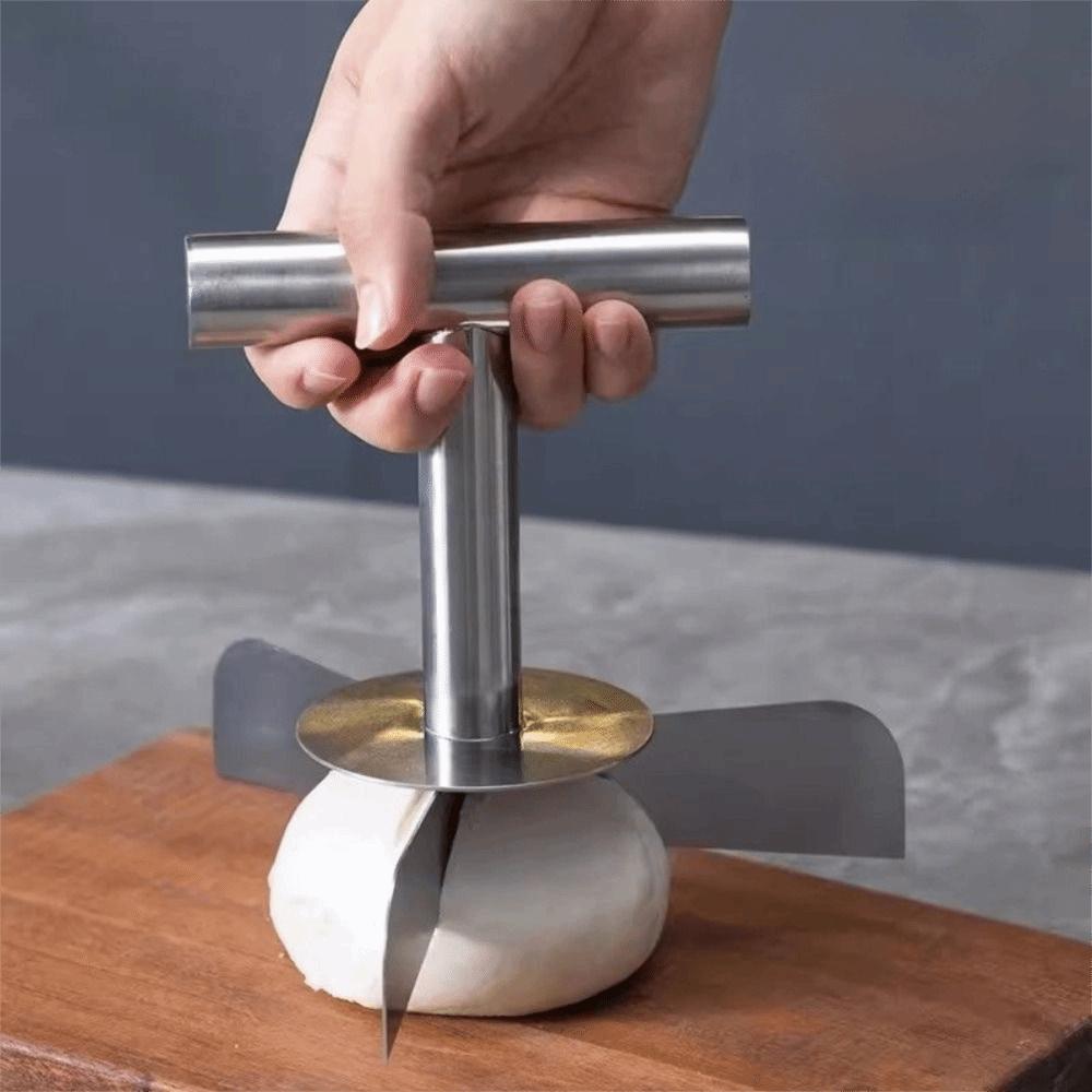 Stainless Steel Dough Divider Ergonomic Handle Pastry Scraper Steamed Bread Baking Tool  Home