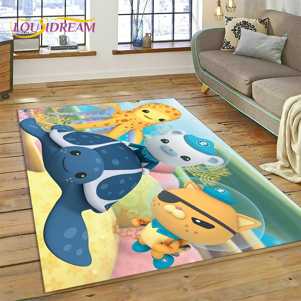 3D kreslený koberec The Octonauts Barnacles, Koberec do obývacího pokoje, ložnice, k pohovce, rohožka, Dekorace, Dětská protiskluzová podlahová rohož