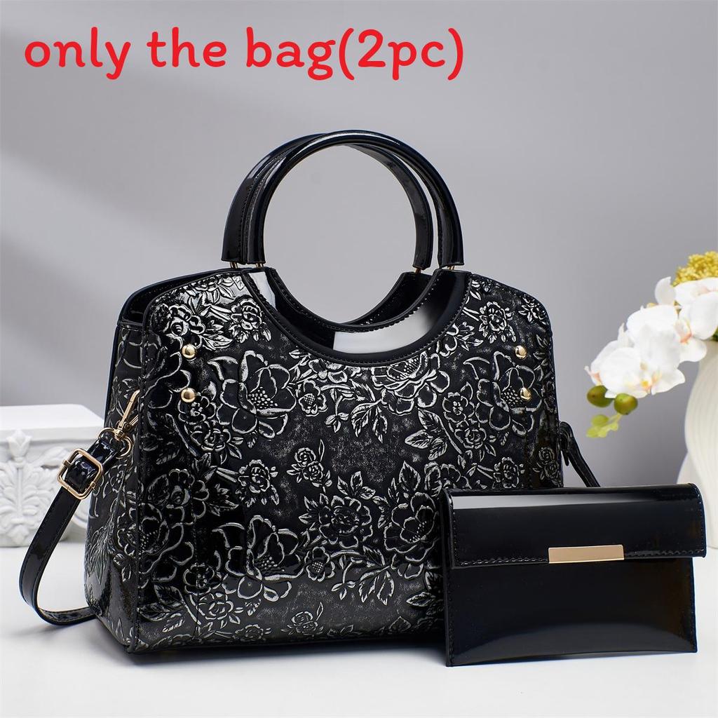 Pu Leather Vintage Motorcycle Bag With Flower Embossed Design For Daily Use