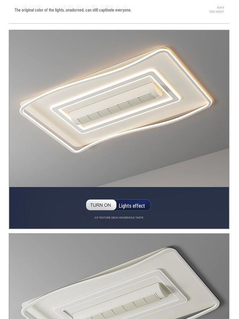 Modern Smart Bladeless Ceiling Fan Light with Voice Control - Three-Color Options for Living Room/Bedroom, 110V