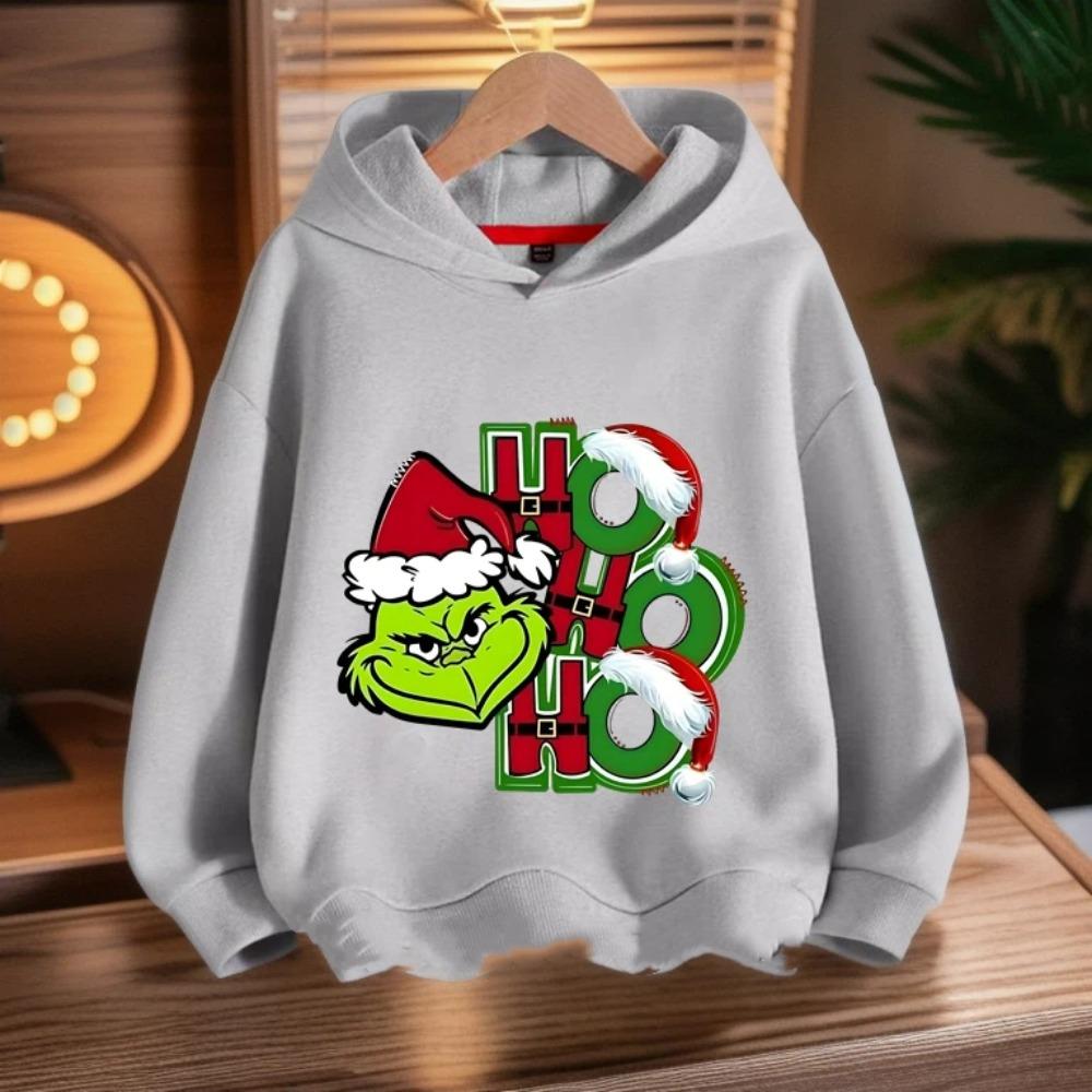Fashion Men Women's Hoodies Christmas Green Monster Print Pullover Top Cartoon Casual Sweatshirt Kids Hoodies Long Sleeve Clothing