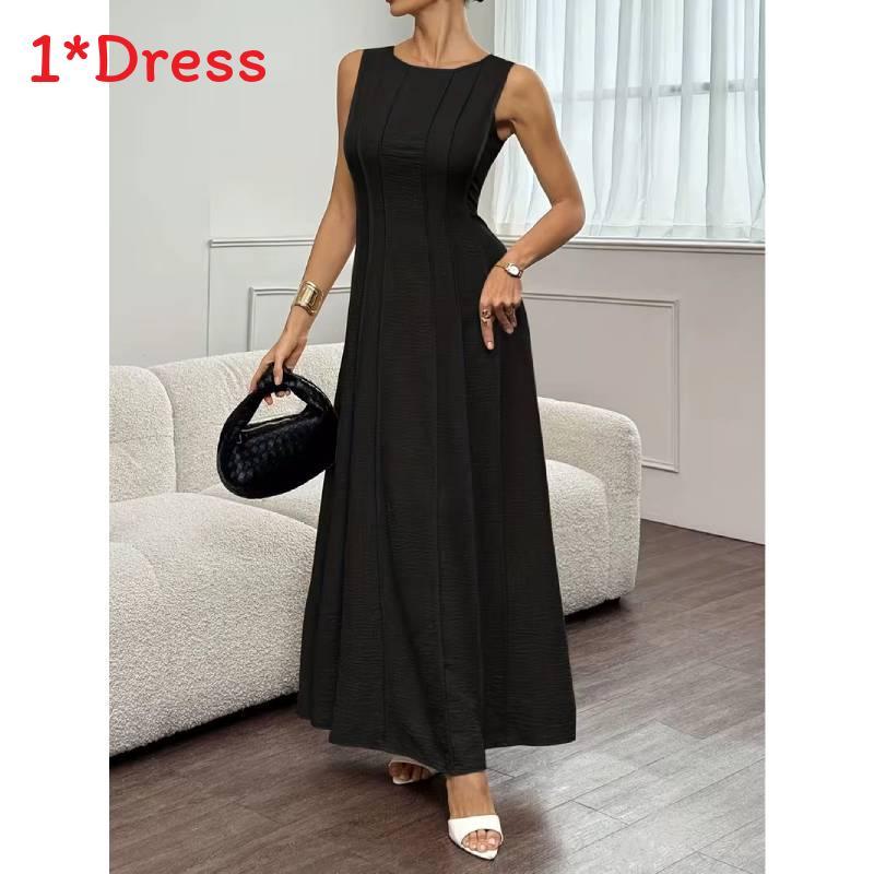 Polyester A Line Dress With Wrinkleresistant Fabric For Casual And Party Wear