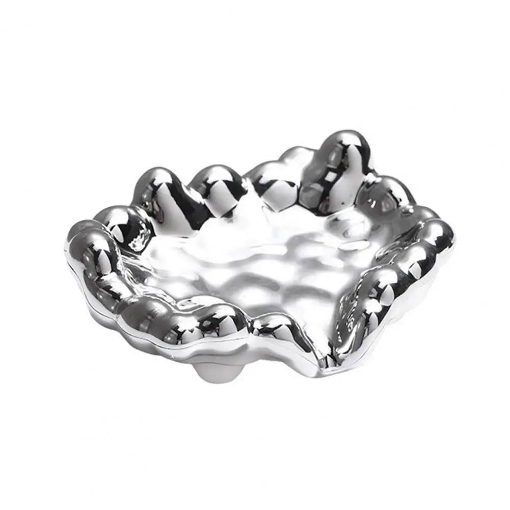 

Быстросохнущая мыльница белого/золотистого/серебристого цвета, поднос для хранения на столешницу умывальника, аксессуары для ванной комнаты, ДРОПШИППИНГ серебряный