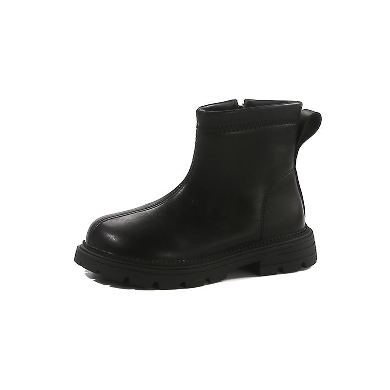 Childrens Leather Boots Fall British Martin Boots Fashion Korean Solid Boys Girls Shoes