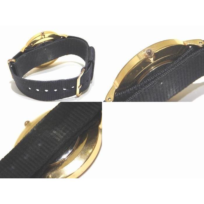 Used *Free Shipping Daniel Wellington B36R22 Quartz Watch Gold GP Black Dial Unisex Men Women Daniel Wellington 8D
