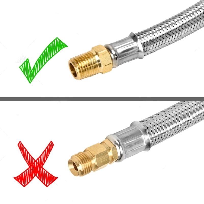 17inch Regulator Propane Hose Connector Replacement Stainless Steel Propane Hose with Gauges 1/4in Male NPT