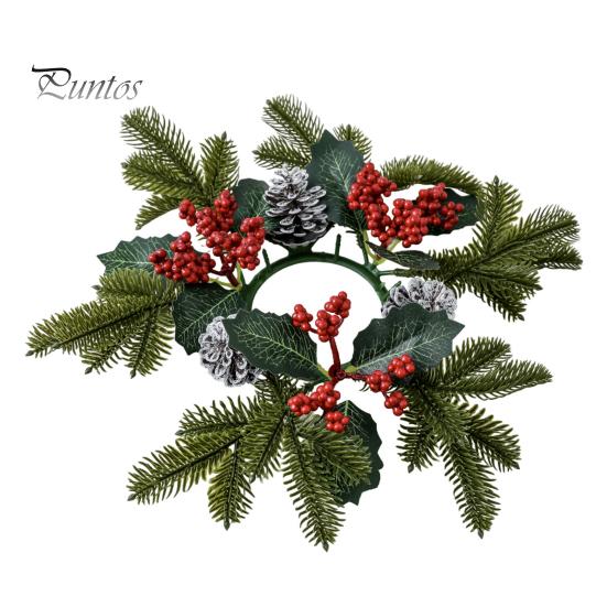 

Праздничное кольцо со свечами, искусственные красные ягоды, шишки, свечи, гирлянда, рождественские сосновые иглы, венок из свечей для рождественского свадебного стола, центральное украшение для декора A
