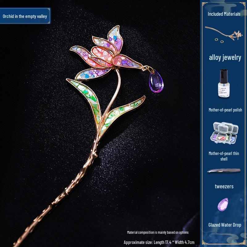 Mother-of-Pearl Hairpin Craft Kit: Brooch & Hairpin Shell Fragments - Perfect Mother’s Day Gift