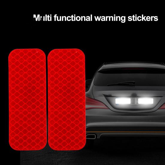 Reflective Vehicle Decals 14Pcs 3x8cm Warning Strip Tape Car Bumper Stickers Strips Secure Reflector Styling Accessories Nighttime Safety
