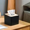 1PC Home Tissue Paper Dispenser White Tissue Box Napkin Containers with Wood Cover Smooth Wooden Facial Tissue Box