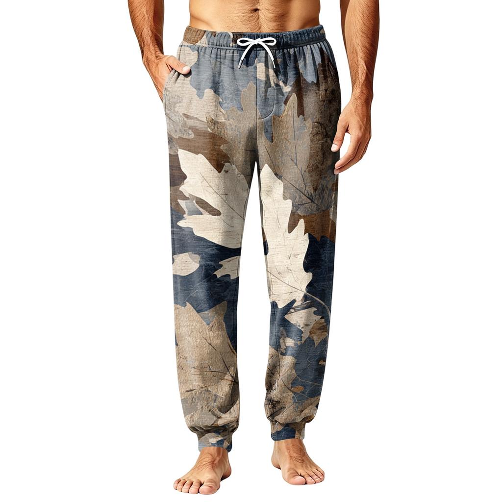 Men's Fall Winter Sleep Pants Cozy Pajama Bottoms for Home Relaxation