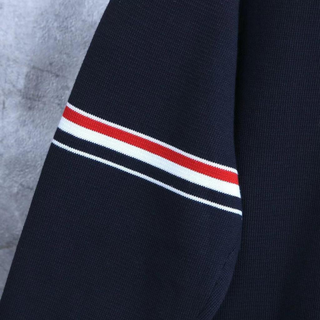 Unisex Trendy Academy Style Wool Hooded Cardigan with Double Sleeves & Color Stripes