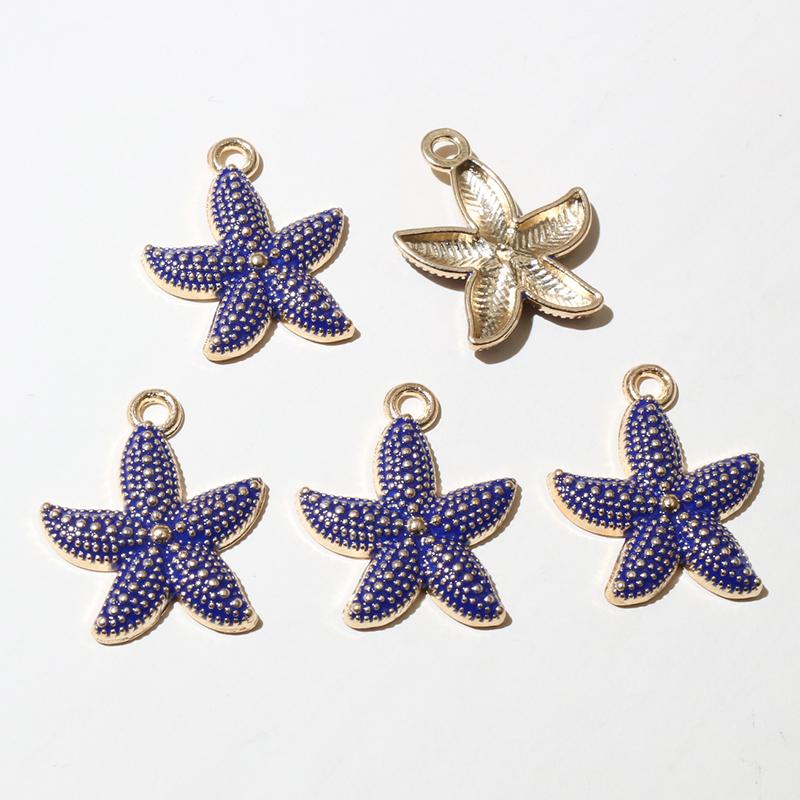 20pcs Enamel Starfish Charms Pendant 23x19mm Alloy Metal Crafts for Earrings Necklace Bracelet DIY Jewelry Making Accessories