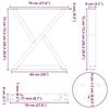 VidaXL Dining Table Legs 2 Pcs White 70 X (72-73,3) Cm Steel 4012725