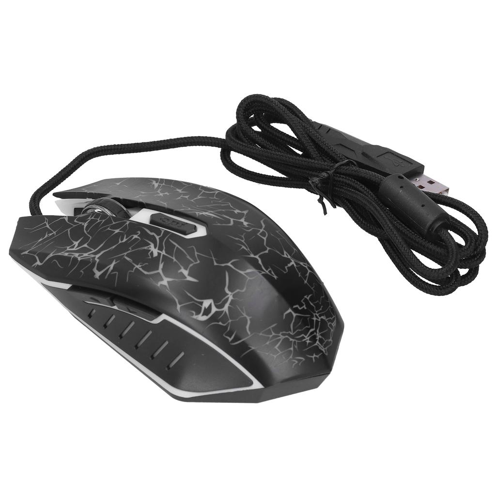 Mouse Wired Colorful Glowing Gaming USB Ultra Accuracy Internet Computer Accessories(Black )