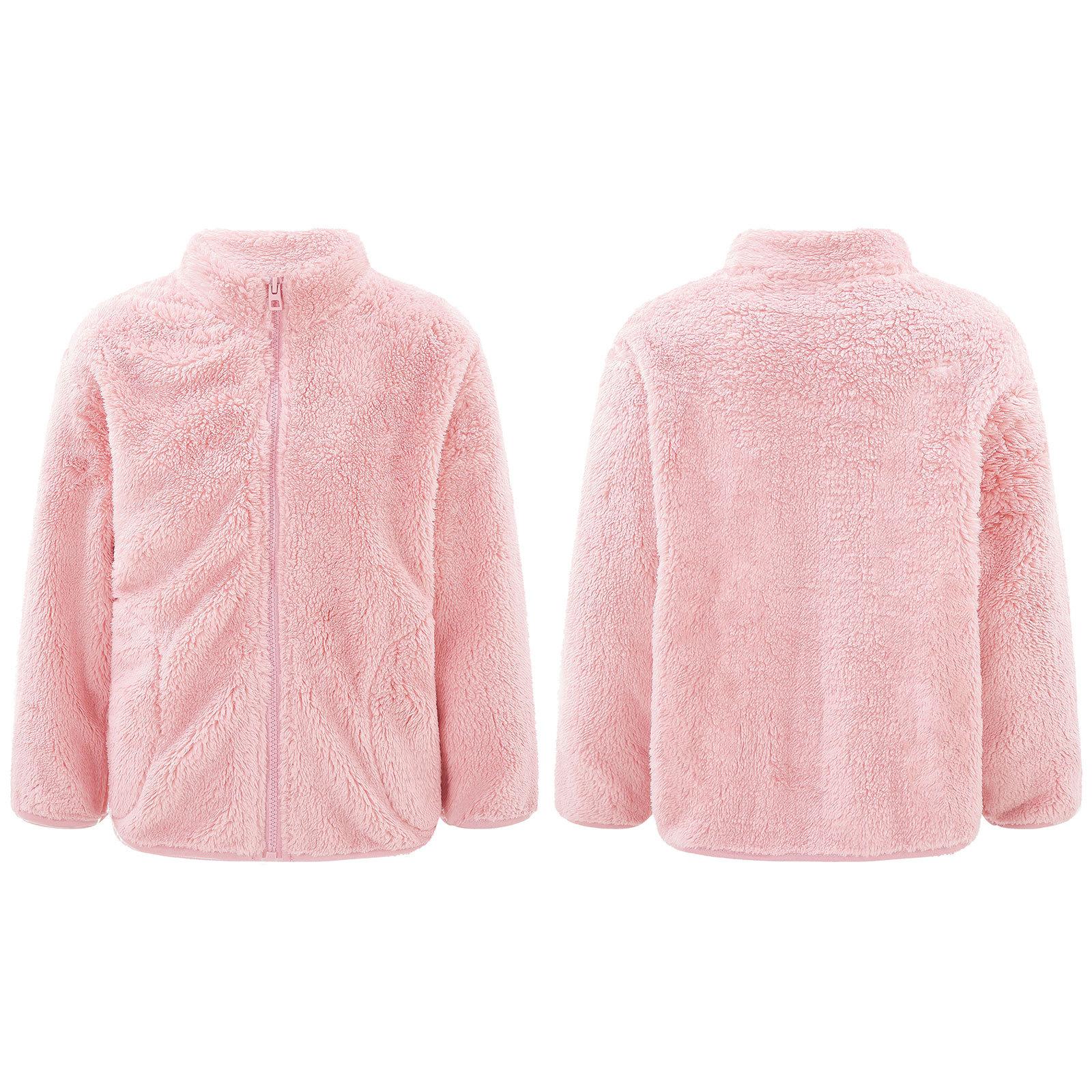 

Детская стильная одежда для мальчиков и девочек с длинным рукавом и воротником-стойкой, застежка-молния спереди, верхняя одежда для куртки 2-3 Years розовый