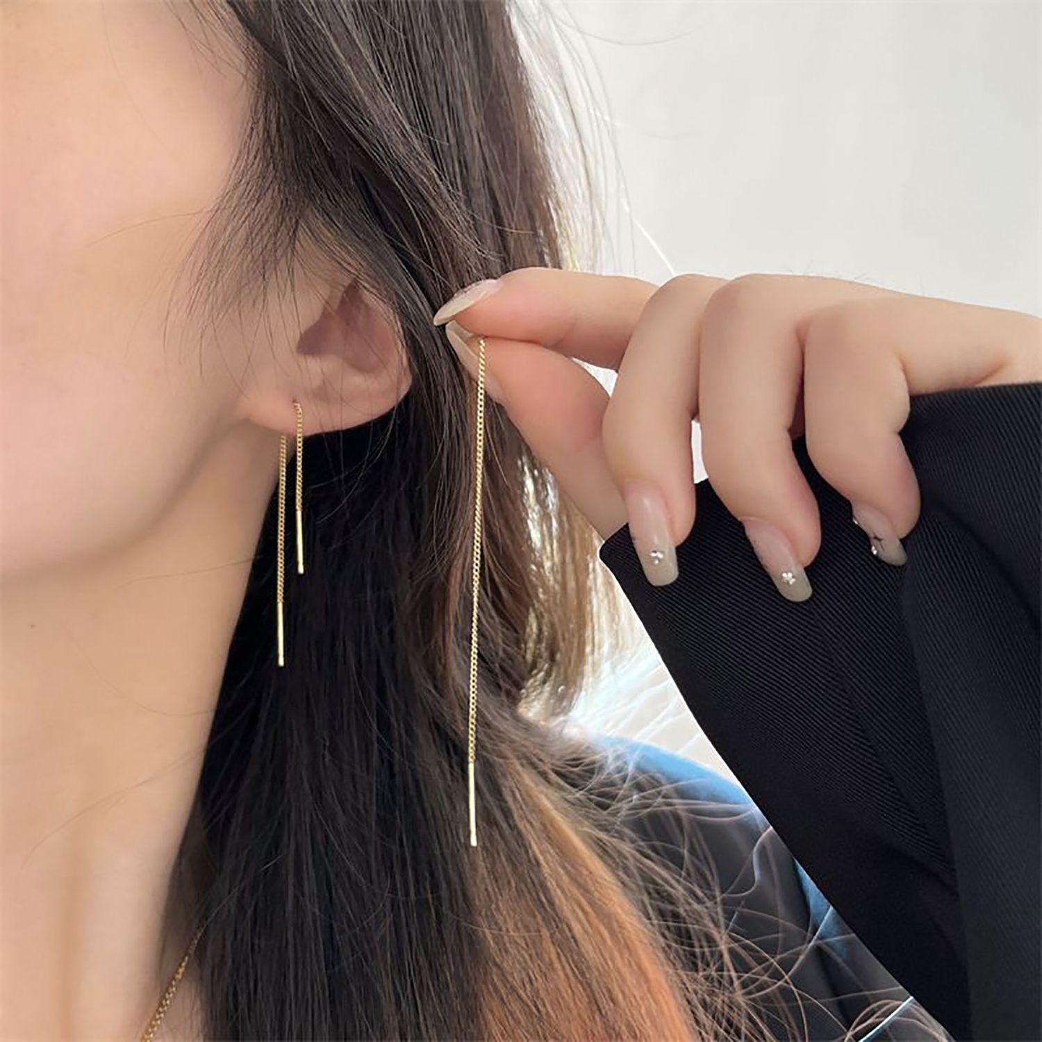 Stylish Versatile Chain Earrings: Simple, Elegant, and Leak-Proof