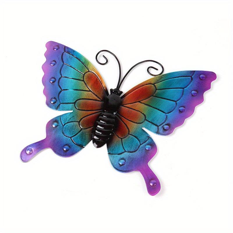 1Pc Iron Art Colorful Simulation Butterfly Pendant for Outdoor Garden Patio Background Wall Home Decoration Ornaments