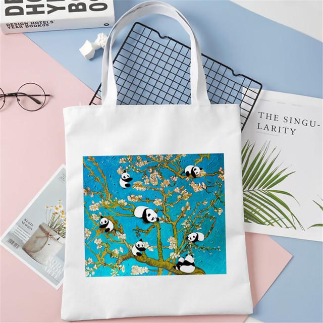 Сумка для покупок Ван Гога Женская художественная картина маслом Сумка на плечо эко-большая сумка многоразовая дорожная продуктовая сумка для покупок Женская сумка для покупок 2426cm 714₽