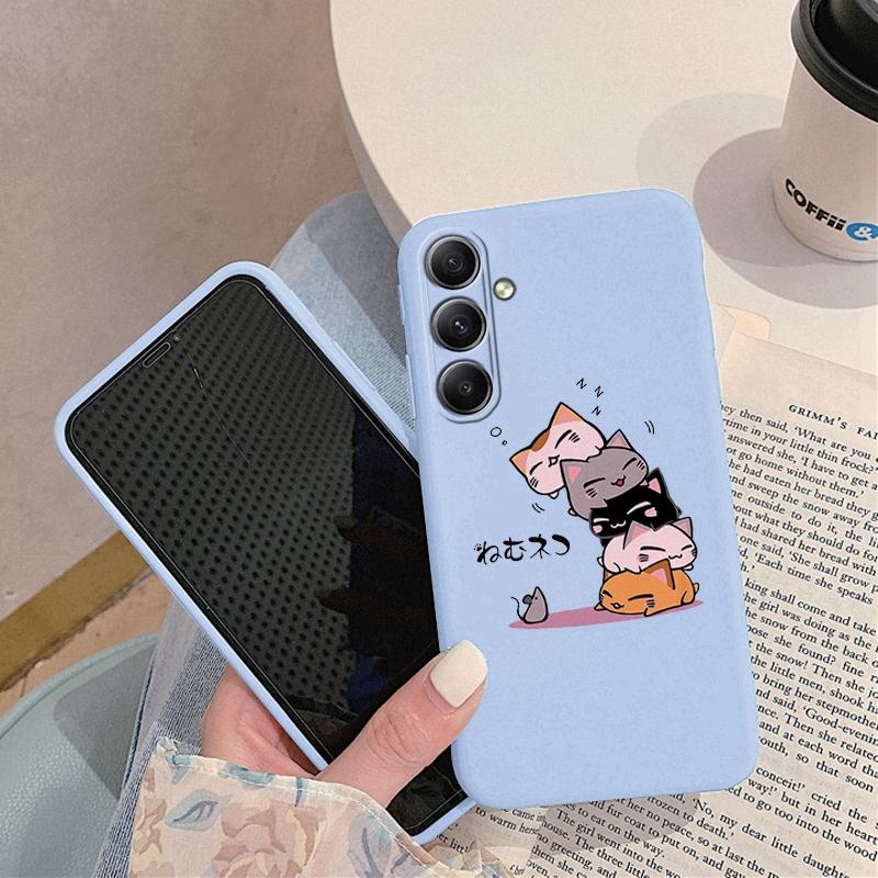 Owl Cartoon Patterned Soft Silicone Case For Samsung A55 A35 S24 Xiaomi Redmi Note 13 iPhone Huawei Honor Realme Camera Protective Shockproof Cover