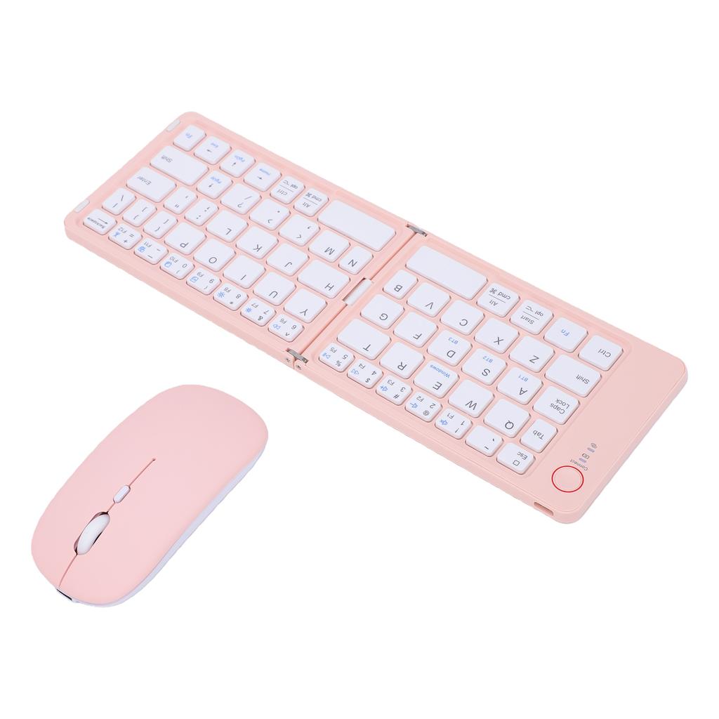 Foldable Keyboard and Mouse 2.4G BT5.0 Rechargeable Wireless Portable Folding Bluetooth Keyboard Combo for Laptop PC