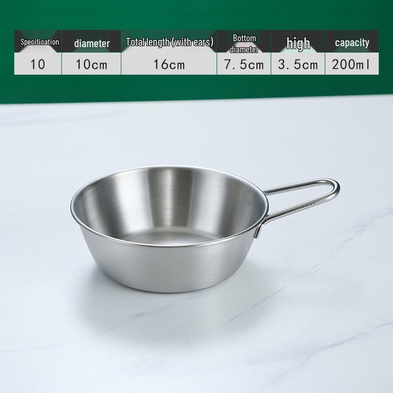 

304 Stainless Steel Korean Rice Wine Bowl with Handle - Golden Hot/Cold Cooking Prep & Seasoning Bowl 10cm