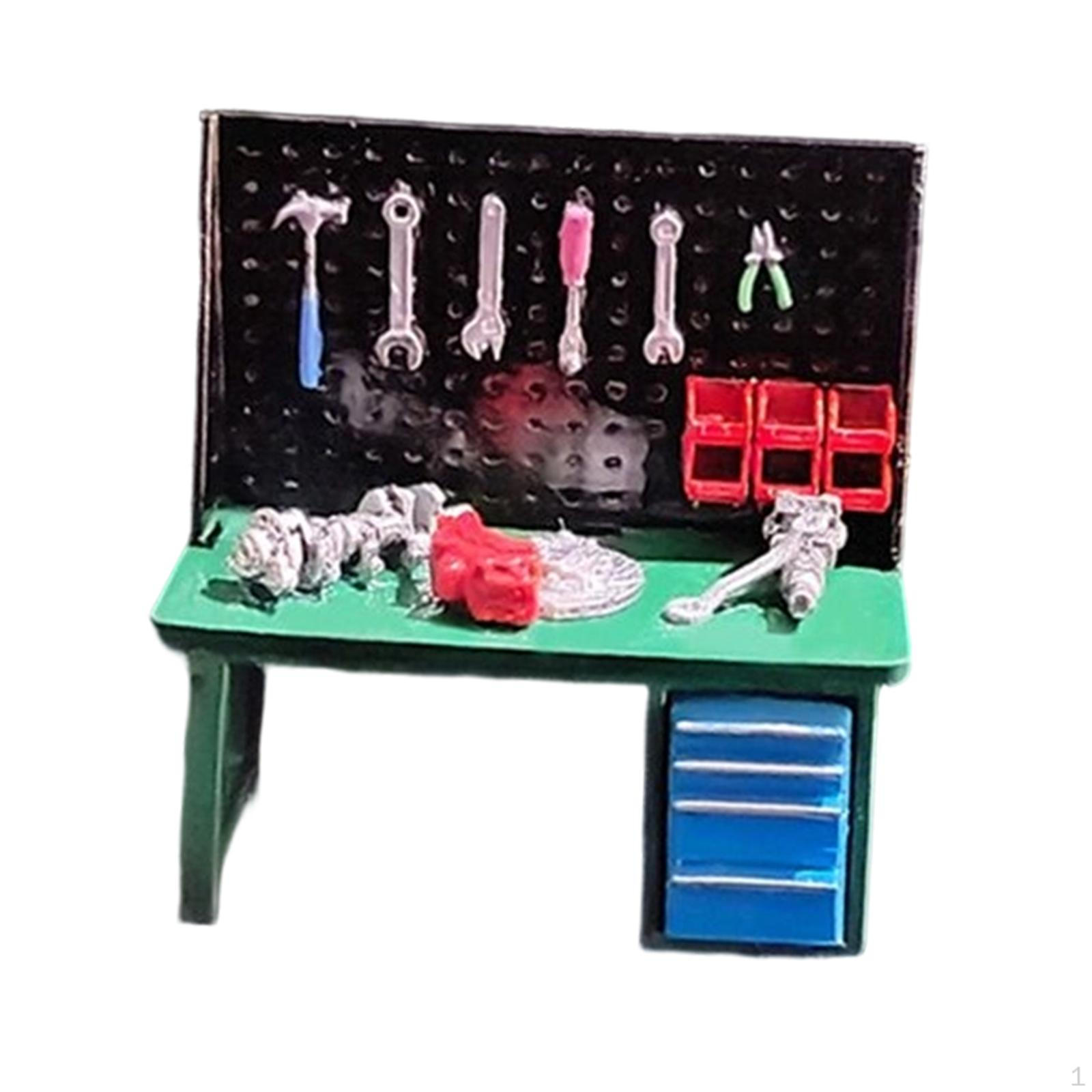 

Table Model Micro Landscape Accessory Car Repair Diorama Resin Prop Realistic Tiny Collectible Green Table