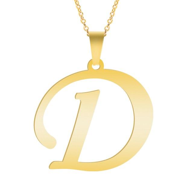 Gull alfabetet halskjeder for kvinner Smykker kjede på halsen 26 bokstaver anheng Halskjede rustfritt stål choker kvinne tilbehør