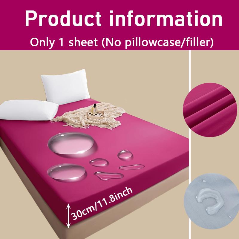 2025 Wasserdichtes Bettlaken, Weiches und Bequemes Bettzeug Spannbettlaken Einfarbig Matratzenschoner,(Ohne Kissenbezug)