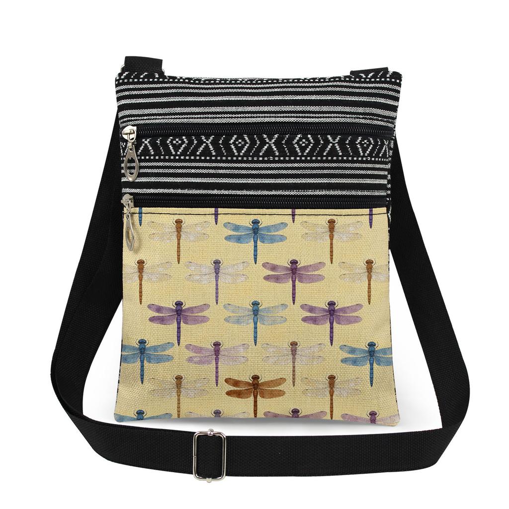 1 Stück Libellen-Print Tragetaschen Damen Schulterhandtaschen Postboten-Tasche 6919 KTB
