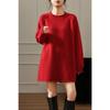 VEZFAA Maglioni a girocollo a maniche lunghe con stampa tinta unita, casual, autunno inverno, da donna