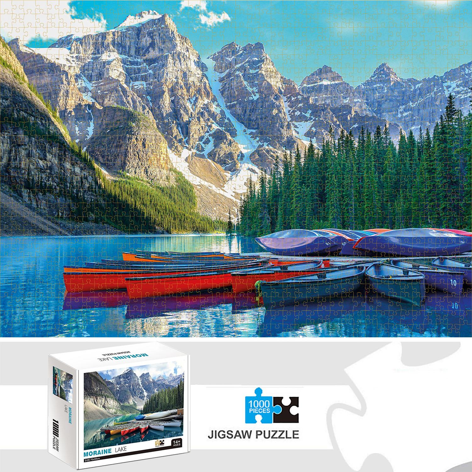 

1000 Pieces Moraine Lake Jigsaw Puzzles for Adults Home Decor Games Family Fun Floor Puzzles Educational Toys