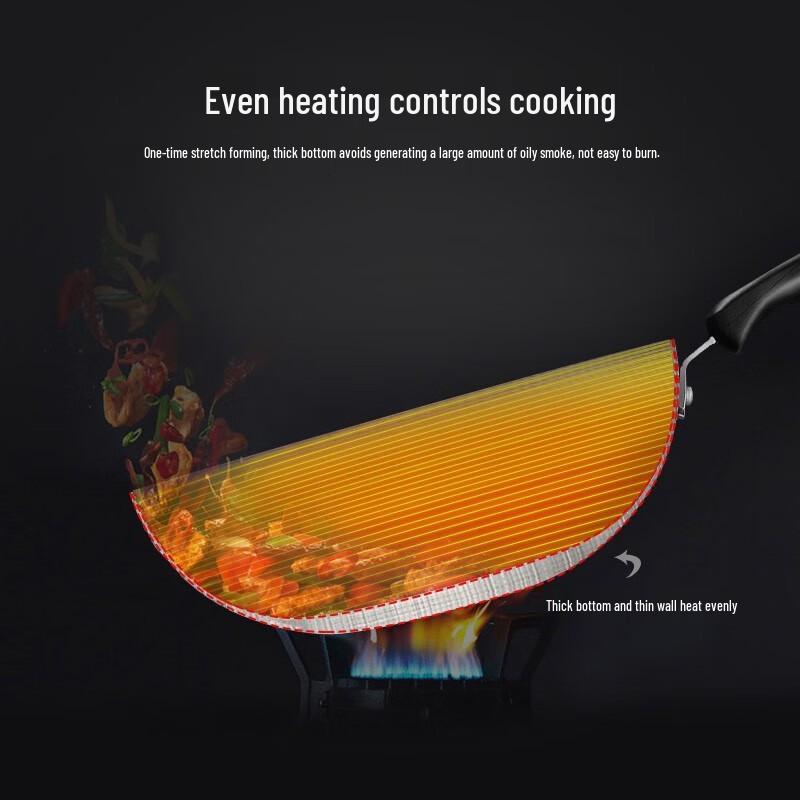 SUPOR Healthy Non-Coated Wrought Iron Stir-Fry Wok