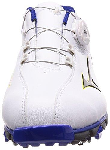 Mizuno Nexlite 005 Boa Men's Golf Shoes, 3E Spikes, White/Blue, Size 28.0cm