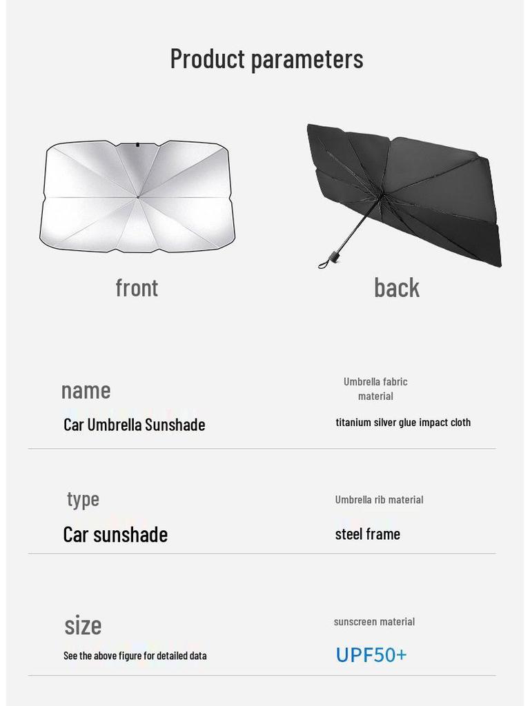 Thickened Car Sunshade: Retractable Windshield Umbrella for Heat Insulation
