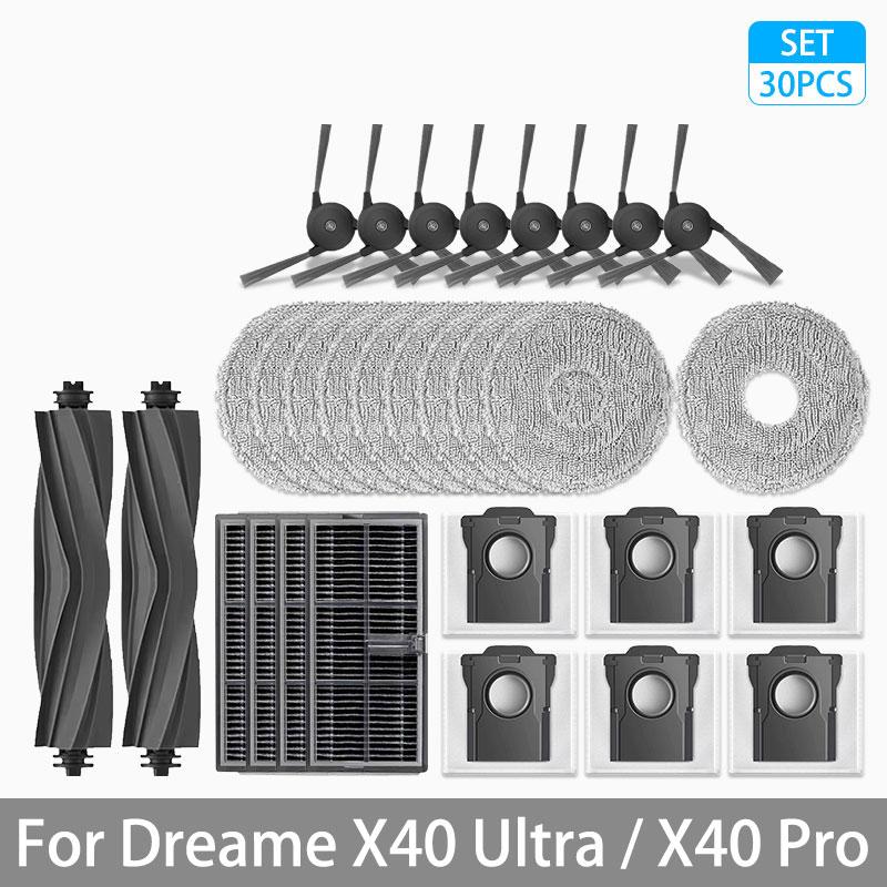 For Dreame X40 Ultra / X40 Pro Accessories Rubber Main Side Brush Mop Cloth Dust Bag HEPA Filter Robot vacuum Replacement Parts