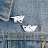 Unisex Origami Avion Barcă Email Broșă Pin Geanta Geanta Insigna Prieten Cadou