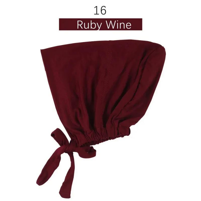 Solid Color Elastic Tie-Back Modal Undercap Hijab Scarf Adjustable Kufi Cap