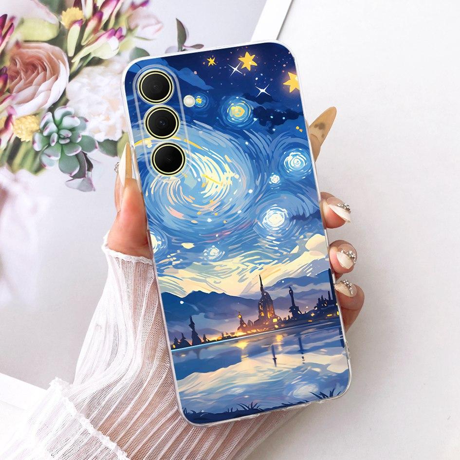 Hülle Für Samsung Galaxy A17 A37 A57 5G Cover Neue Stilvolle Blume Klare Weiche Silikon Handyhülle Für Samsung A 17 A 37 A 57 Stoßfänger
