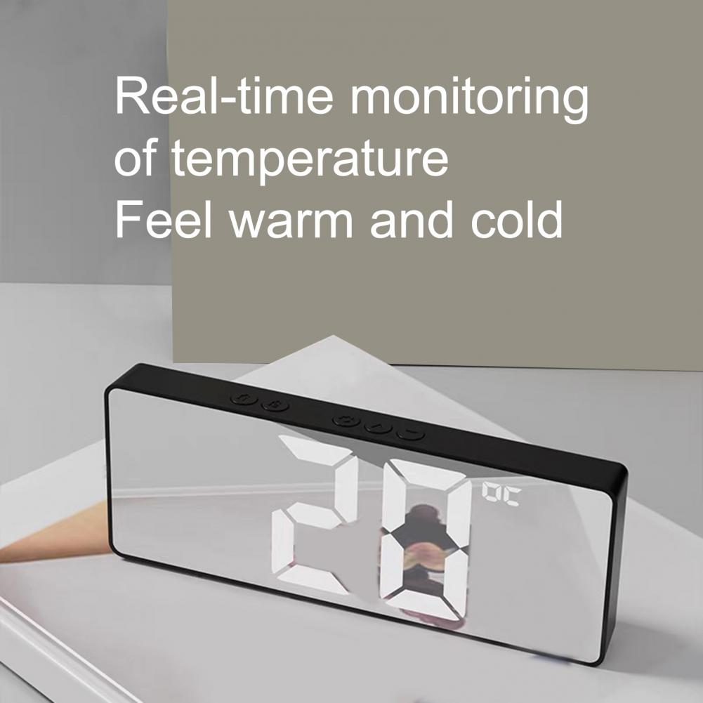 Digital Vekkerklokke Stor Skjerm Stemmestyring Kalender Dato Temperaturvisning Soverom Hybel Student Vekkerklokke