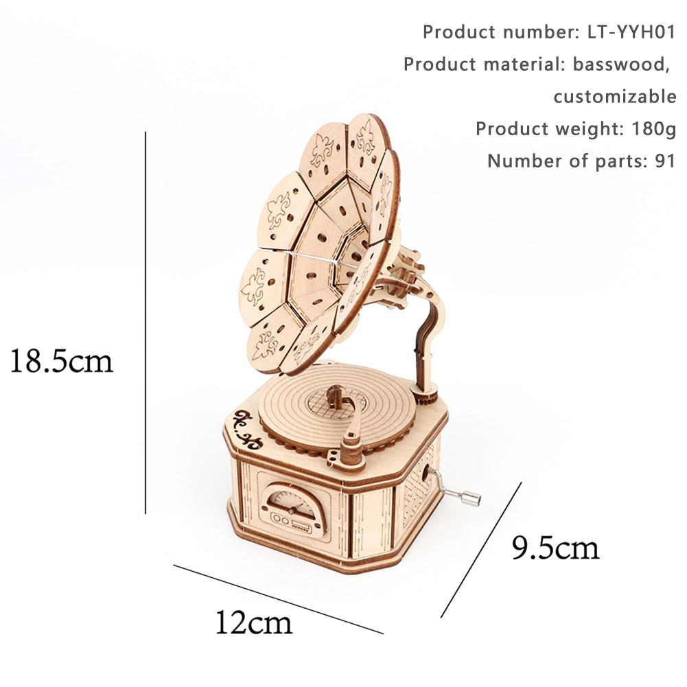 3D стереодеревянный фонограф, пазл для подростков и взрослых, сборная модель деревянного пазла, украшение для дома и рабочего стола